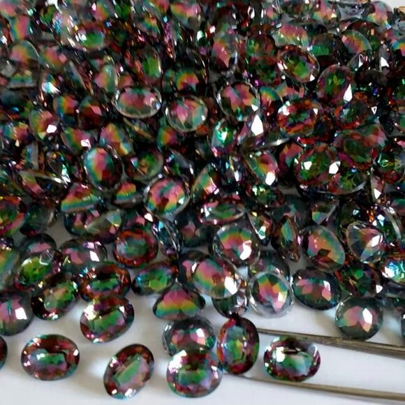 Sundance $158 NEW 1-1/4" Rainbow MYSTIC TOPAZ Sterling Silver Handmade Earrings - Picture 13 of 13